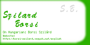 szilard borsi business card