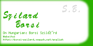 szilard borsi business card